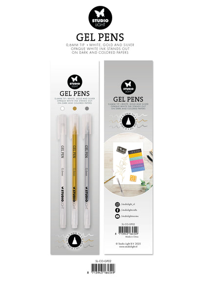 Studio Light Essentials Gel Pens - White, Gold and Silver 0.6mm