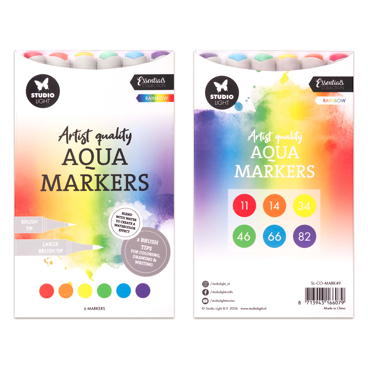 Studio Light Aqua Markers Rainbow Essentials