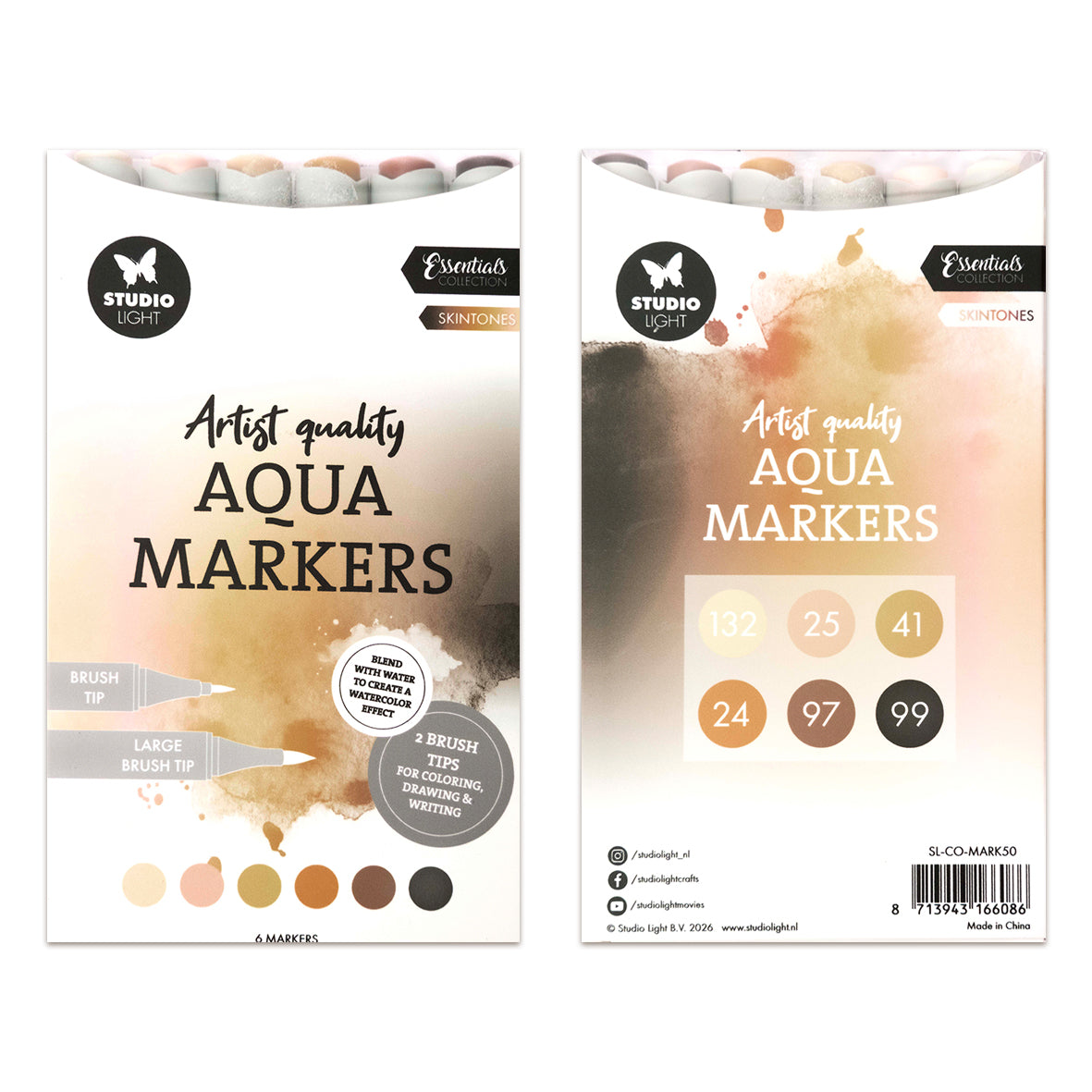 Studio Light Aqua Markers Skintones Essentials