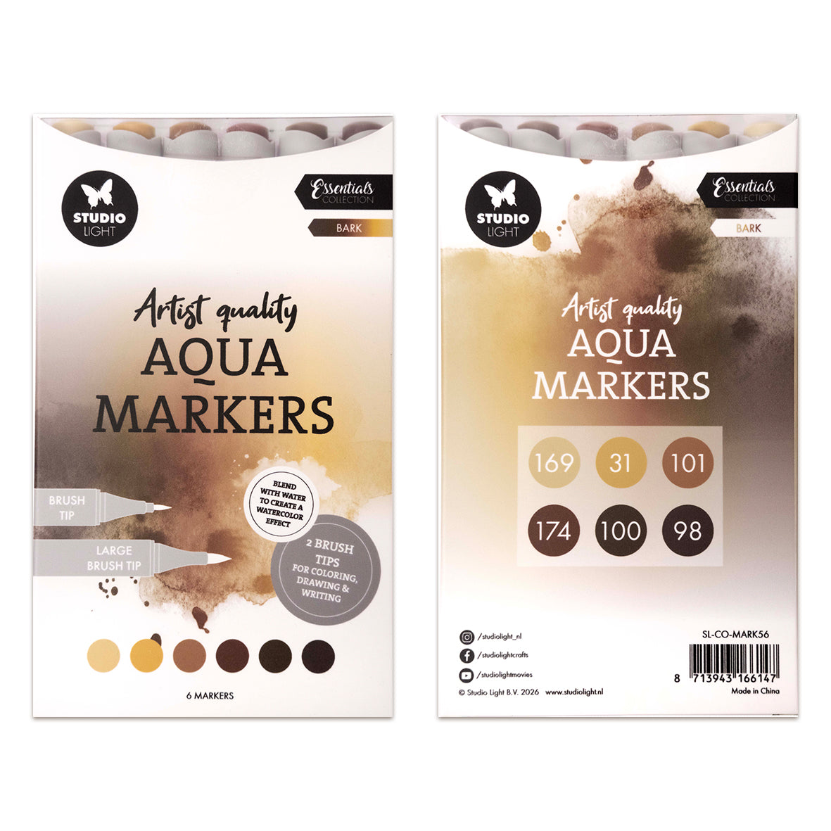 Studio Light Aqua Markers Bark Essentials