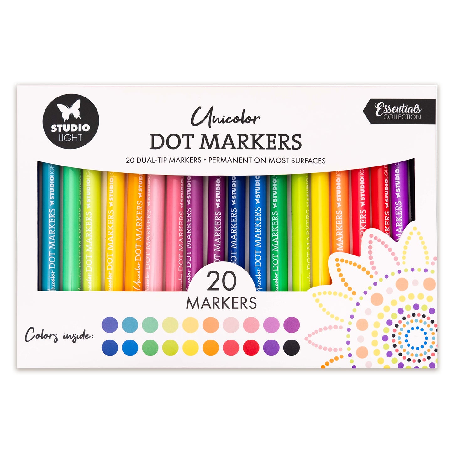Studio Light Dot Markers Unicolor  Consumables 277x175x12mm 24 Pieces
