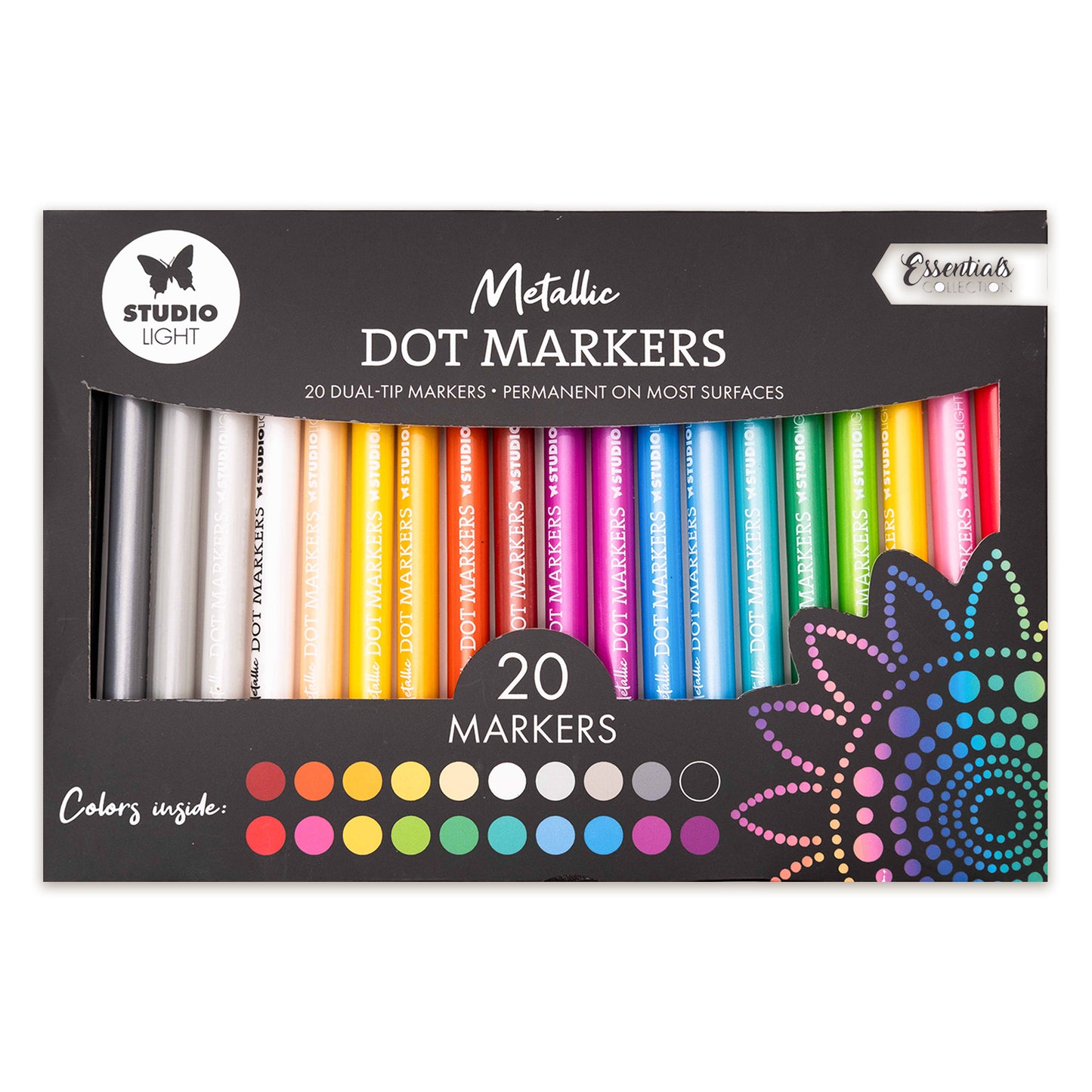 Studio Light Dot Markers Metallic  Consumables 277x175x12mm 24 Pieces