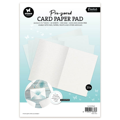 Studio Light Card Paper Pad pre-scored white A5 cards Essentials 210x297x13mm 25 Sheets
