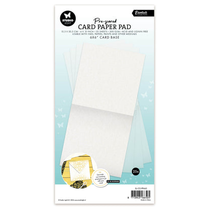 Studio Light Card Paper Pad pre-scored white 6x6" cards Essentials 153x305x13mm 25 Sheets