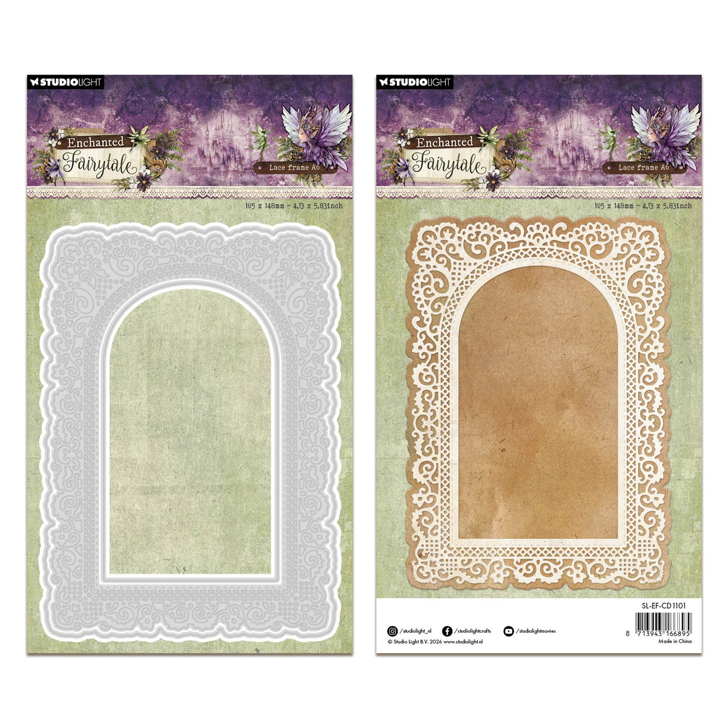 Studio Light Cutting dies Lace frame A6 Enchanted Fairytale 105x148x1mm 3 Pieces
