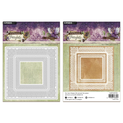 Studio Light Cutting dies Lace frames square Enchanted Fairytale 105x105x1mm 4 Pieces