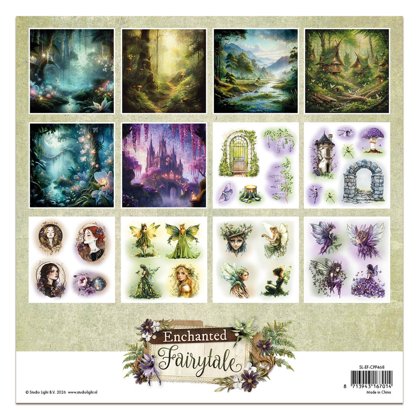 Studio Light Collage Paper Pad Collage paper pad Enchanted Fairytale 203x203x4mm 24 Sheets
