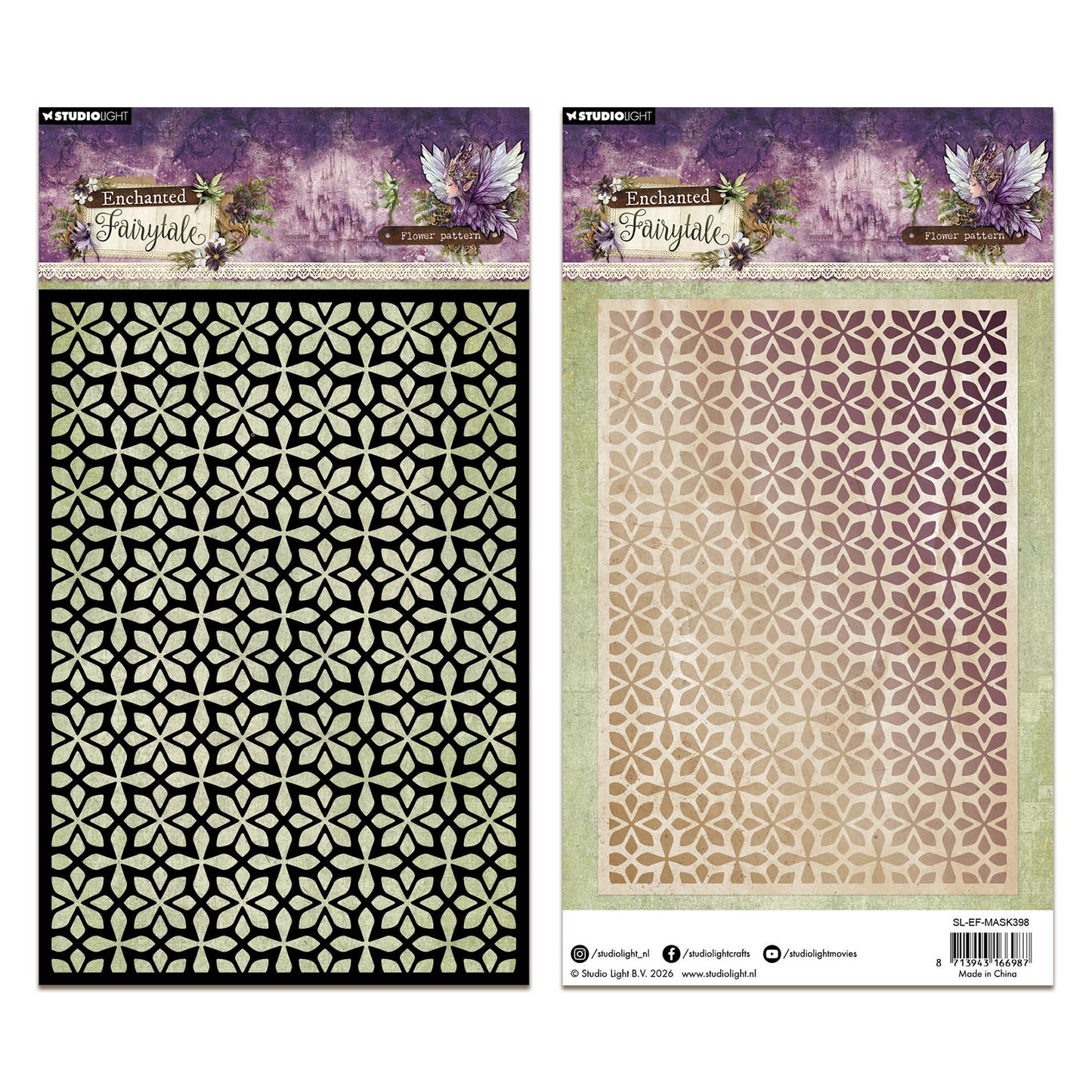 Studio Light Mask Floral pattern Enchanted Fairytale 148x210x1mm 1 Piece