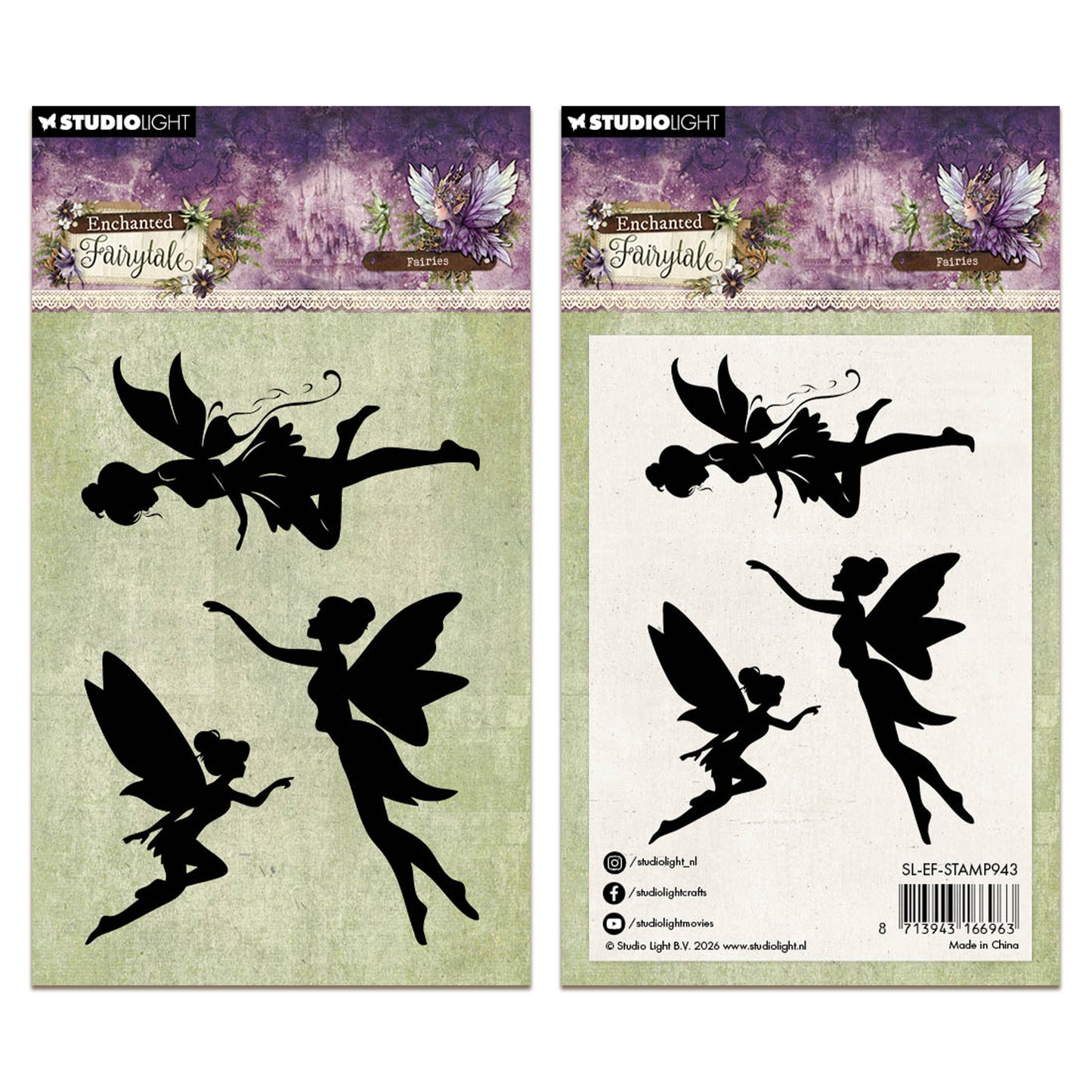 Studio Light Clear Stamps Fairies Enchanted Fairytale 68x102x3mm 3 Pieces