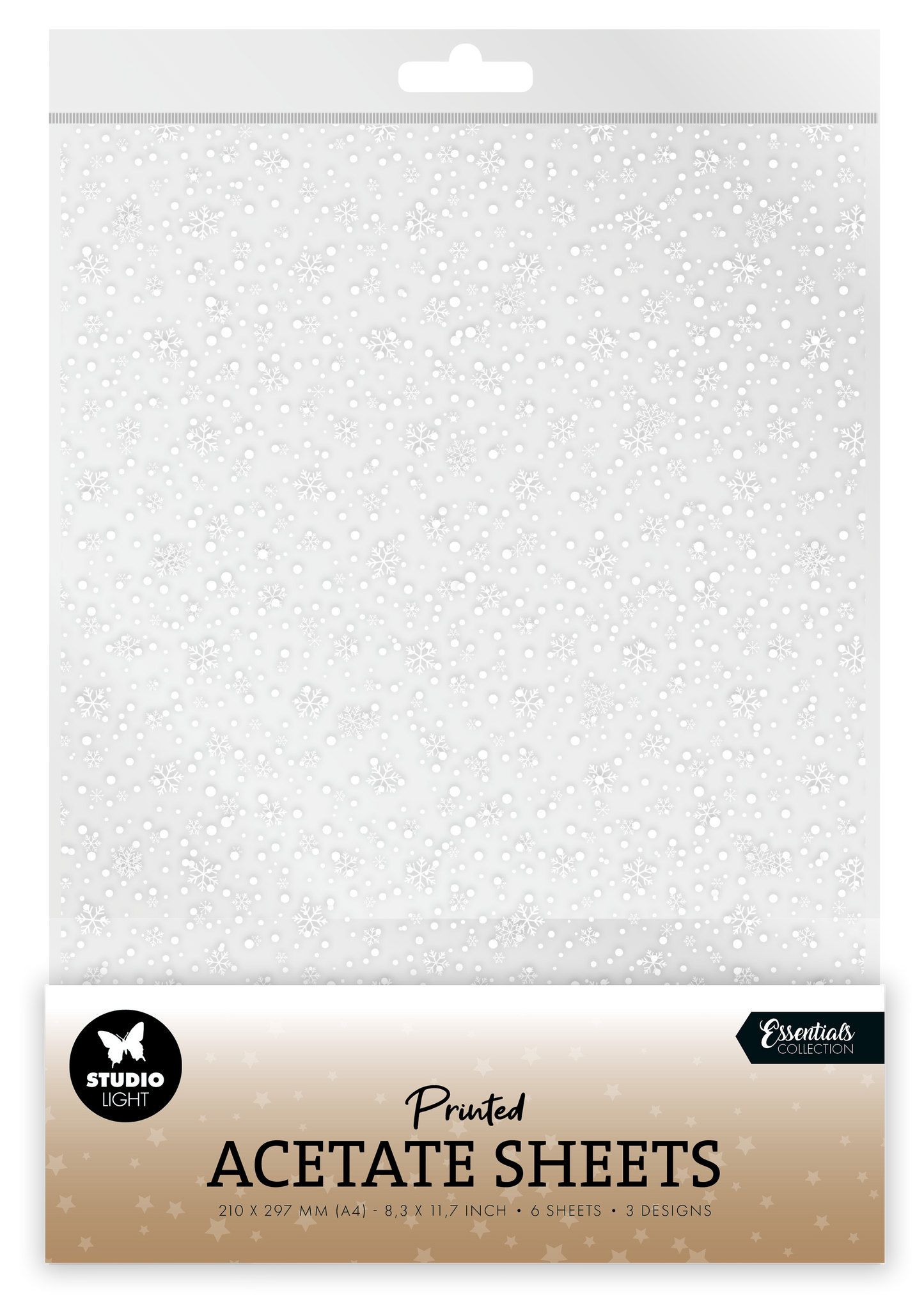 Studio Light Essentials Acetate Sheet - Snowflakes White