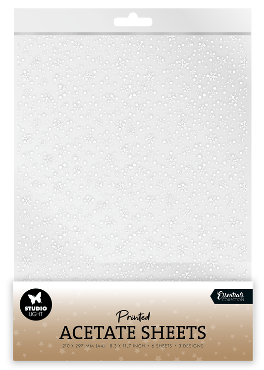 Studio Light Essentials Acetate Sheet - Snowflakes White