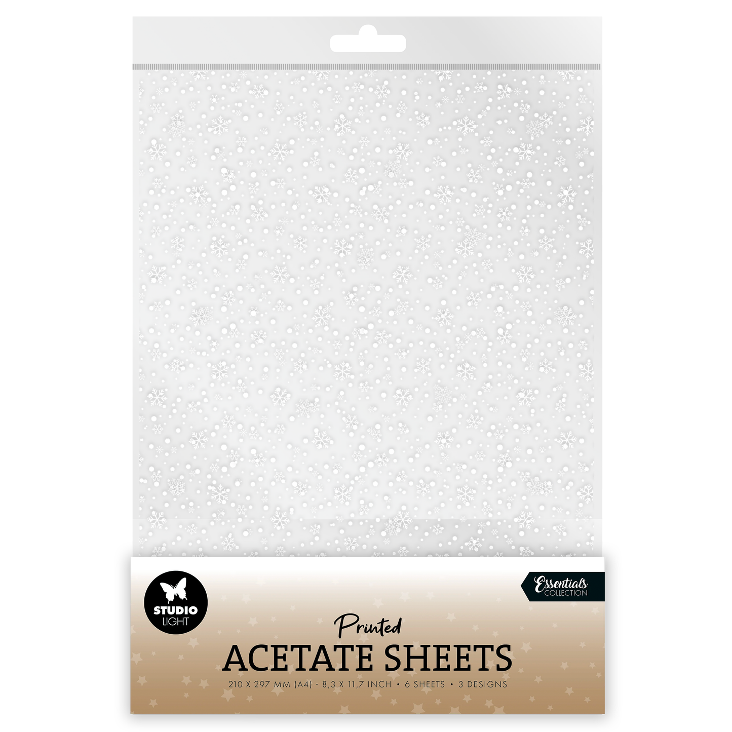 Studio Light Essentials Acetate Sheet - Snowflakes White
