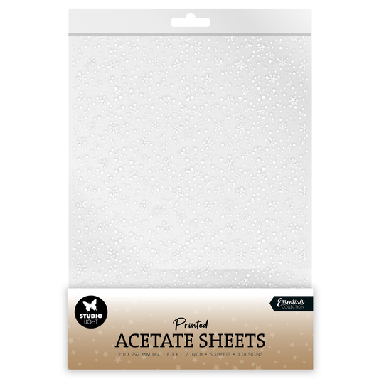 Studio Light Essentials Acetate Sheet - Snowflakes White