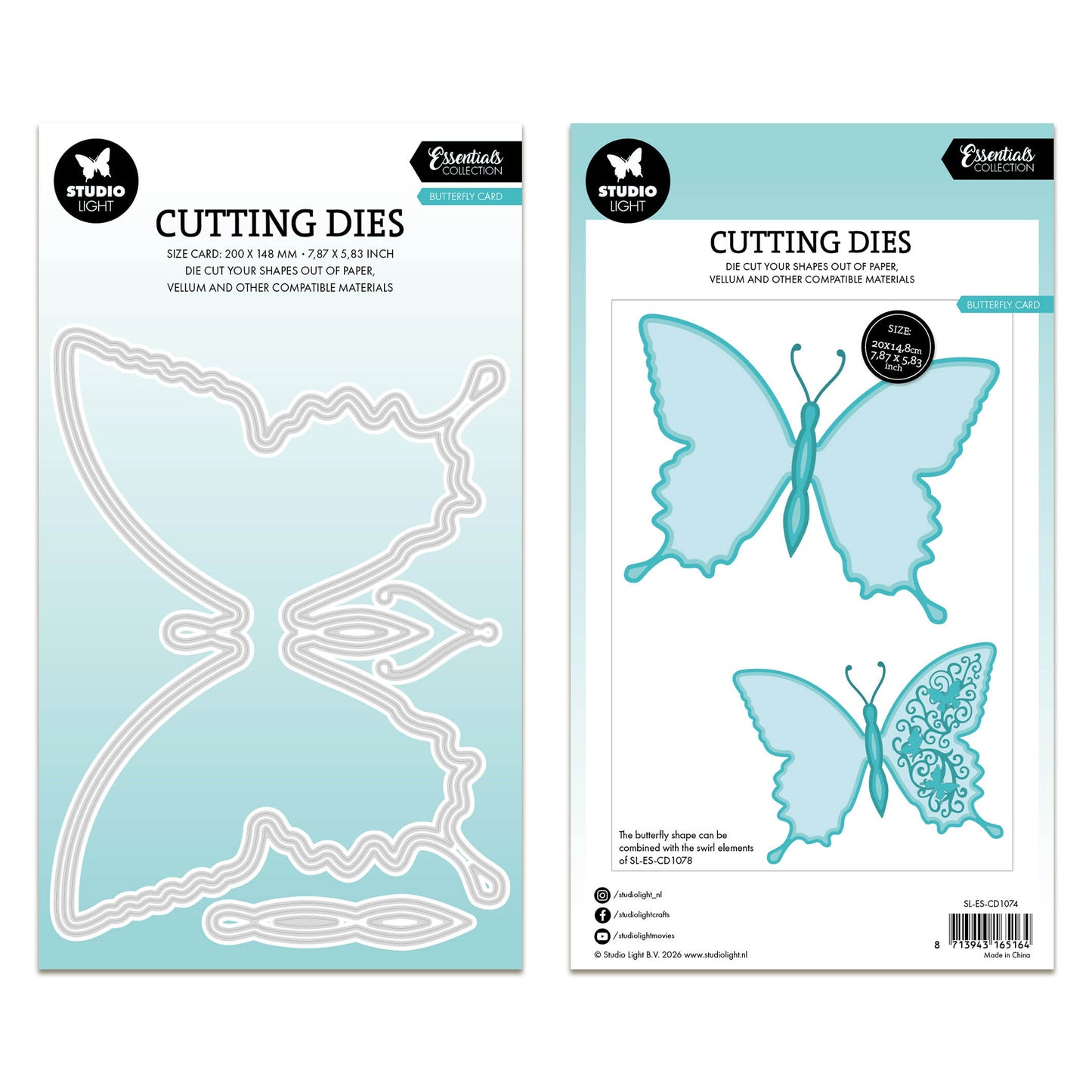 Studio Light Essentials Cutting Die Butterfly cardshape Essentials 148x210x1mm 11 Pieces