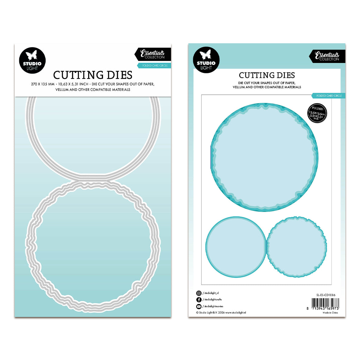 Studio Light Cutting Die Torn Edge Card stand round Essentials