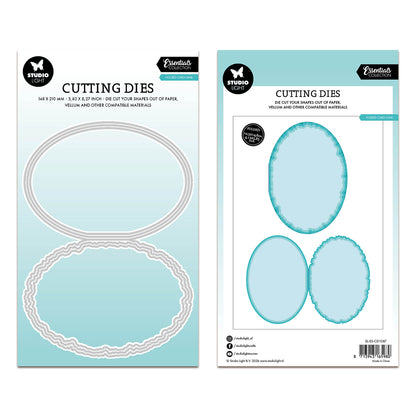 Studio Light Cutting Die Torn Edge Card stand oval Essentials