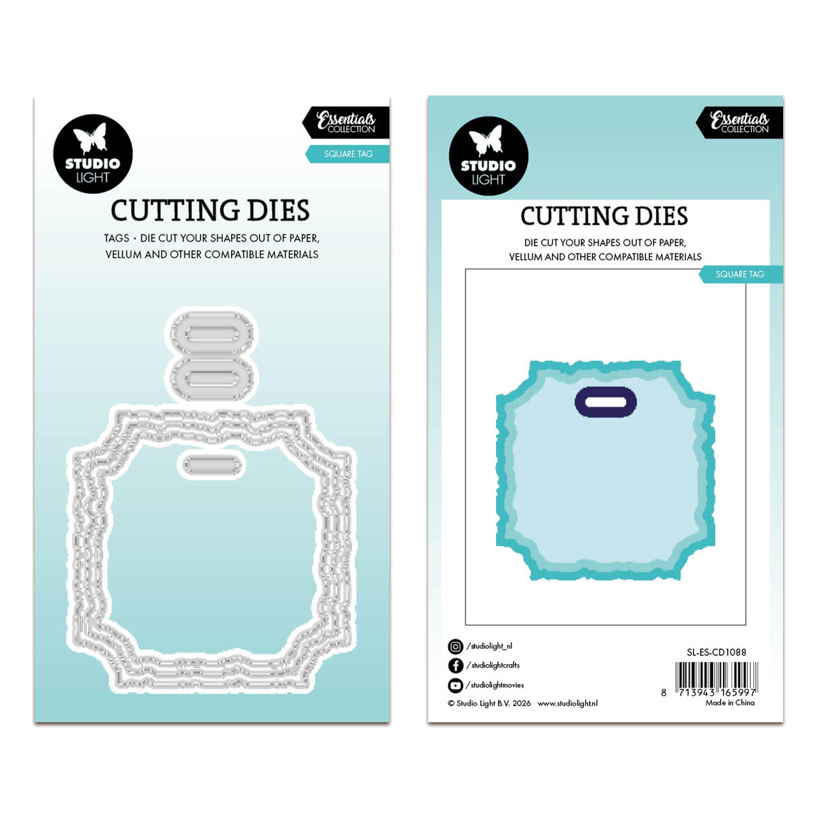Studio Light Cutting Die Torn Edge Tag square Essentials