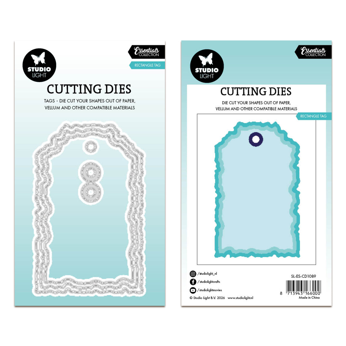 Studio Light Cutting Die Torn Edge Tag rectangle Essentials