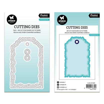 Studio Light Cutting Die Torn Edge Tag rectangle Essentials