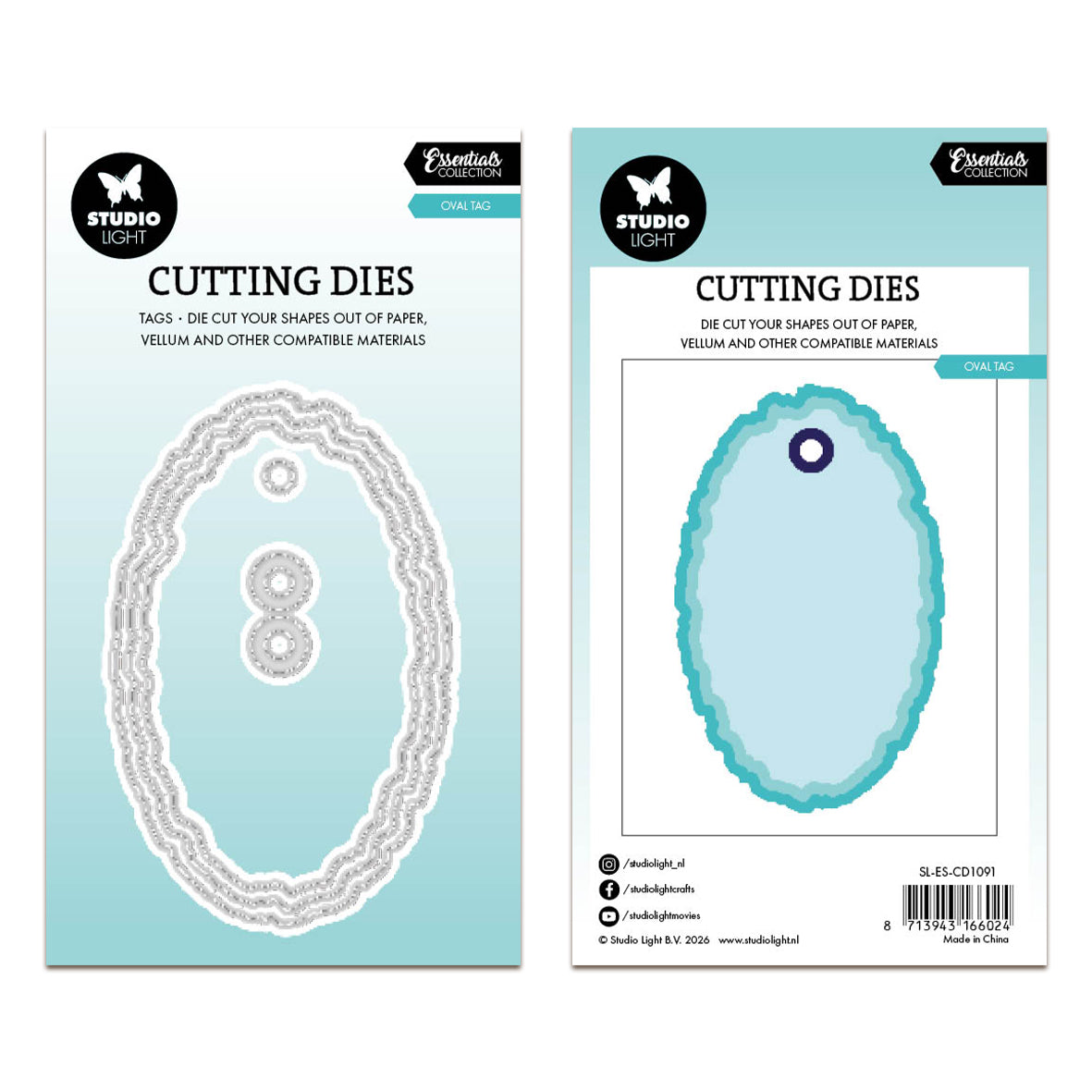 Studio Light Cutting Die Torn Edge Tag oval Essentials