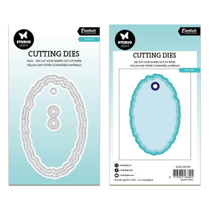 Studio Light Cutting Die Torn Edge Tag oval Essentials