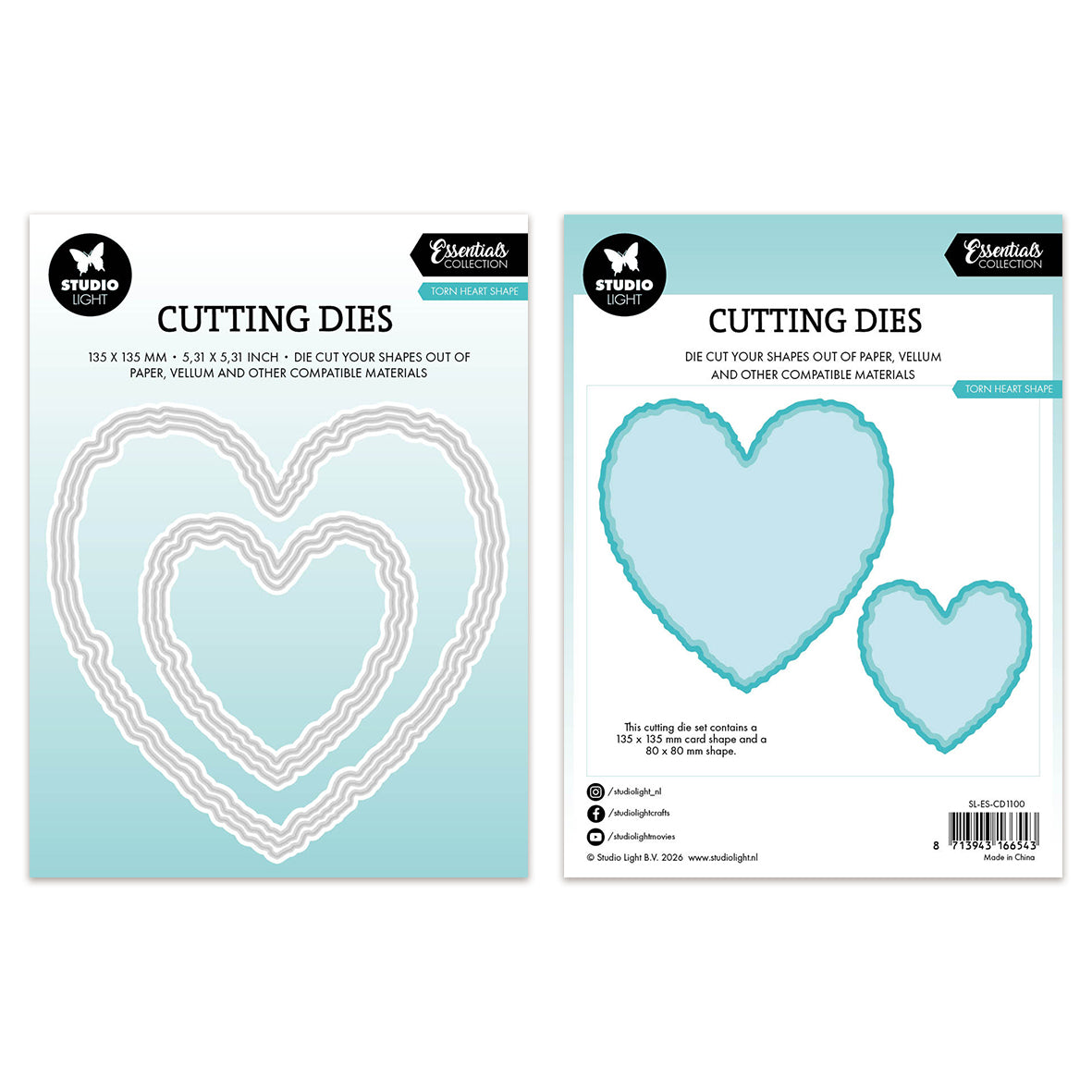 Studio Light Cutting Die Torn Edge Heart shape Essentials