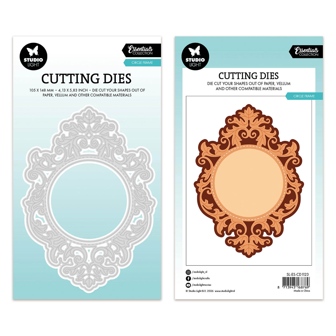 Studio Light Cutting dies Circle frame Essentials 210x120x1mm  Pieces