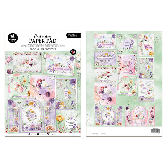 Studio Light Card making pad Flowers Essentials  210x294x4mm 14 Sheets