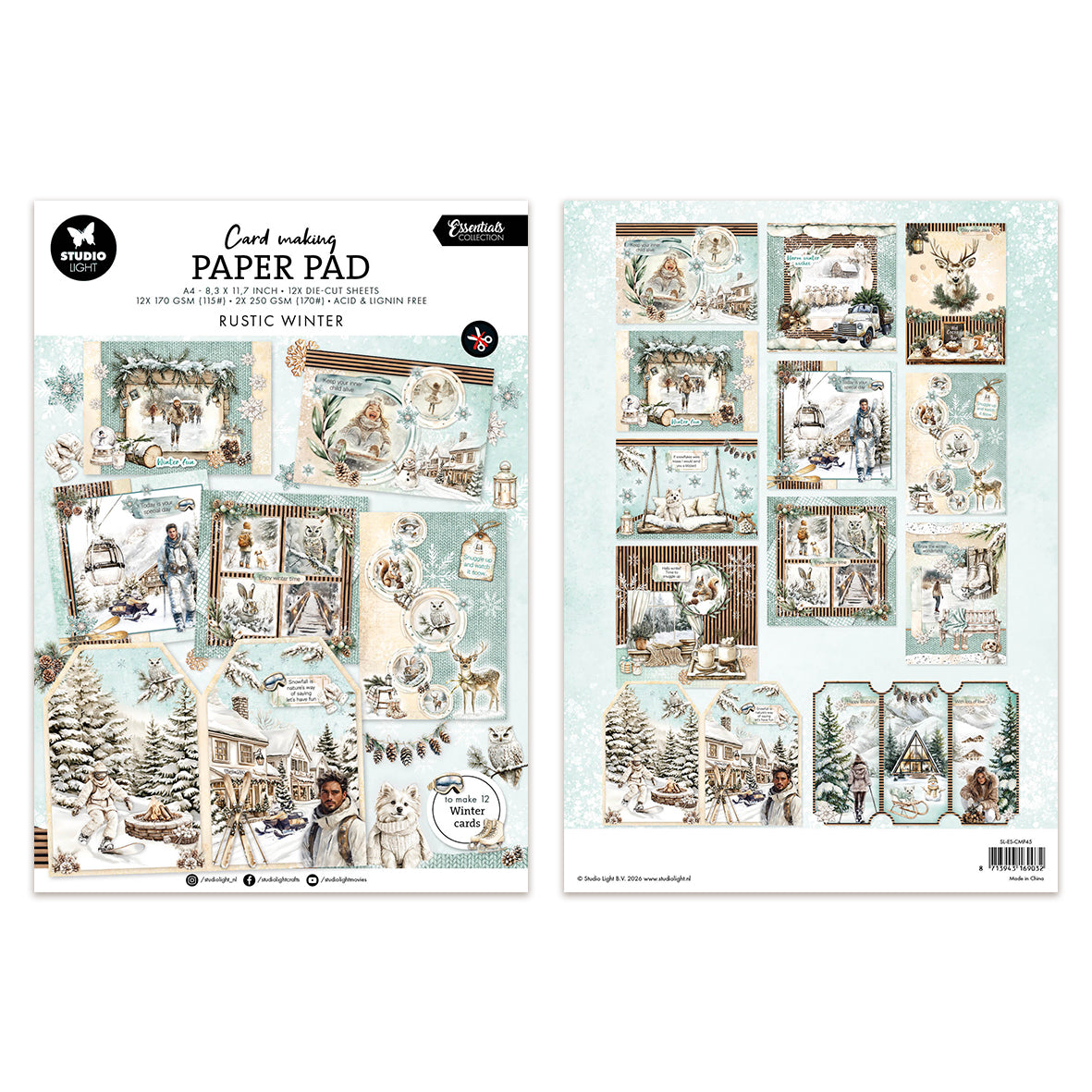 Studio Light Card Making Pad Rustic Winter Essentials