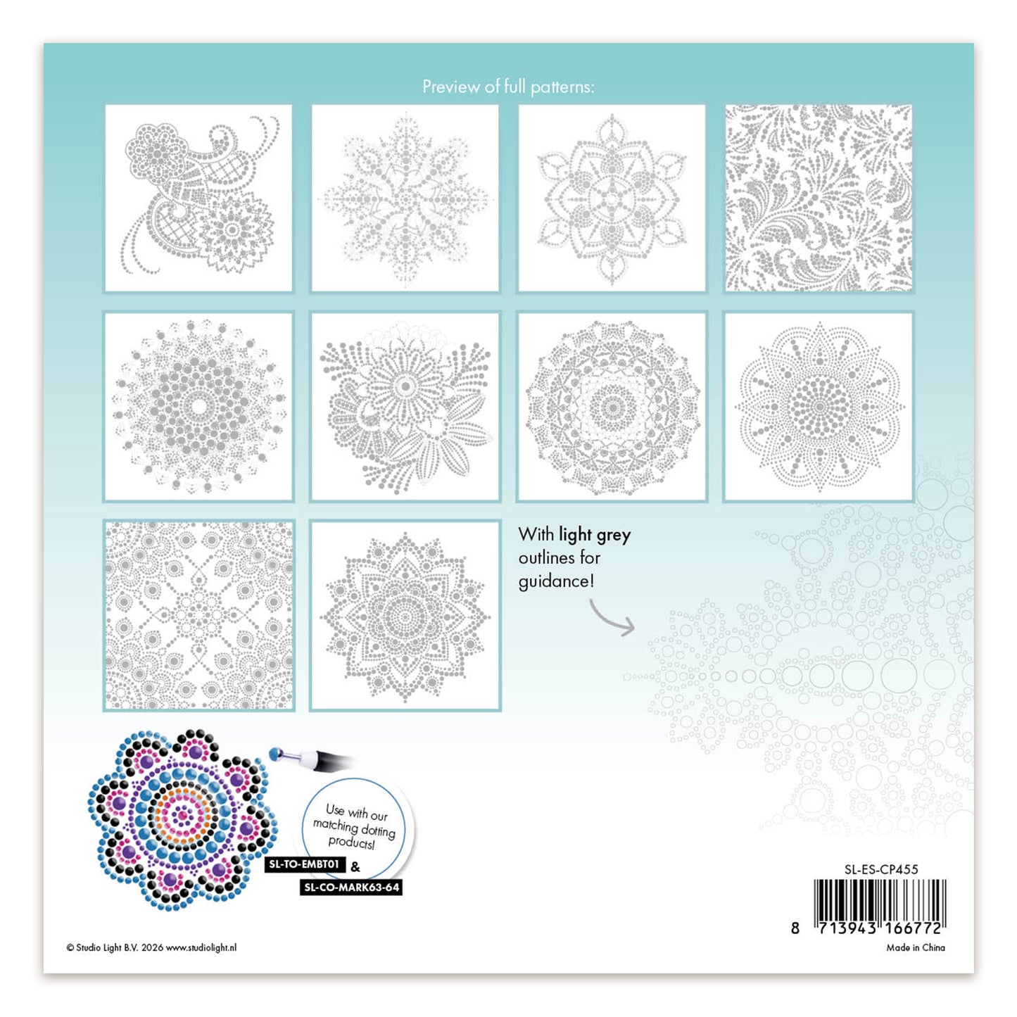 Studio Light Colouring pages Dot mandalas & patterns Essentials 203x203x5mm 20 Sheets