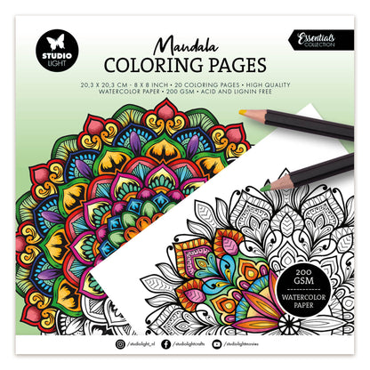 Studio Light Colouring Pages Mandala Essentials 205x205x5mm 20 Sheets