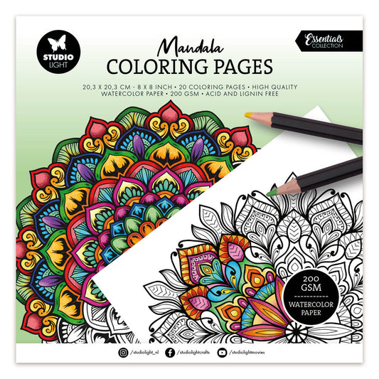 Studio Light Colouring Pages Mandala Essentials 205x205x5mm 20 Sheets