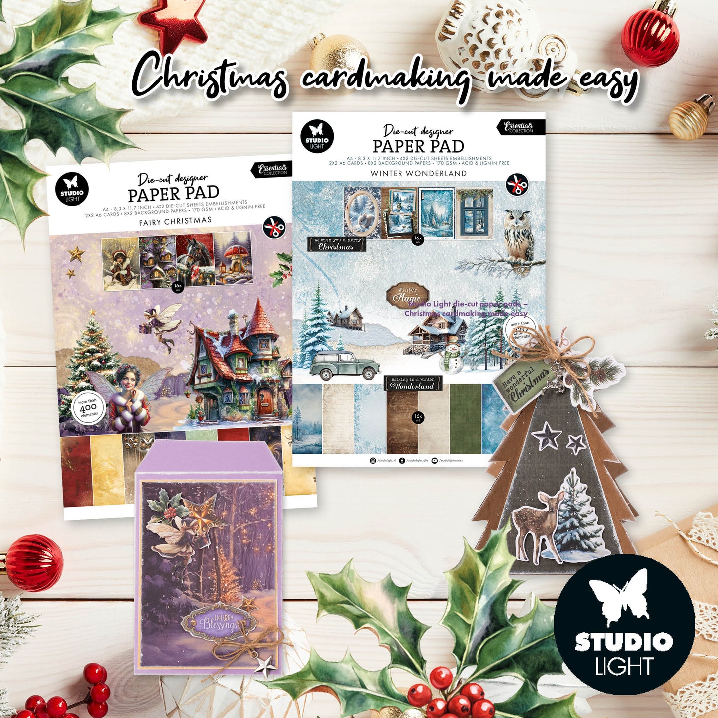 Studio Light Essentials Die-cut Paper Pads - Fairy Christmas & Winter Wonderland