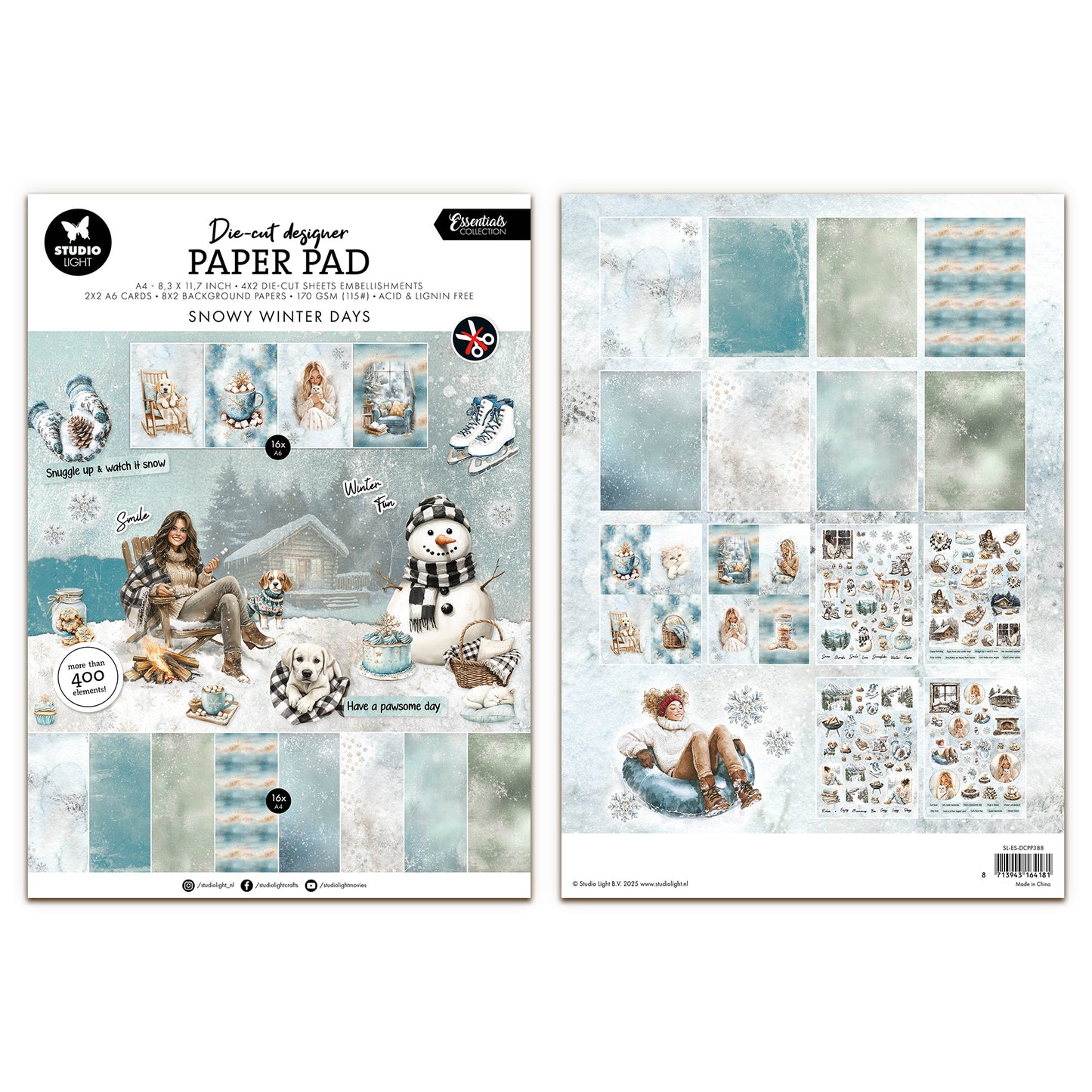 Studio Light Essentials Die-cut Designer Paper Pad Snowy Winter Days