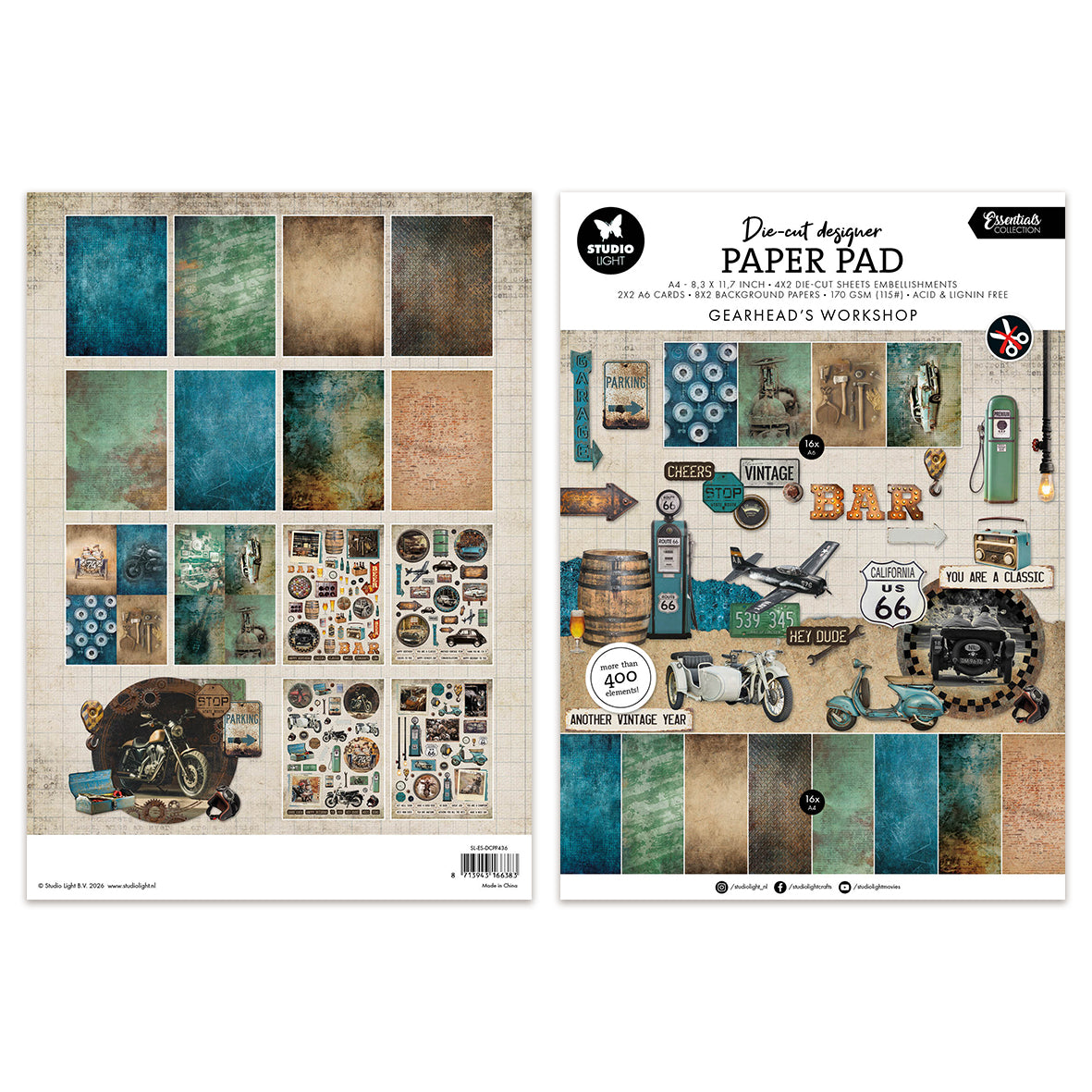 Studio Light Die-cut Paper Pad Gearhead workshop Essentials