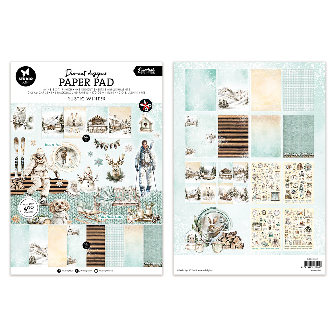 Studio Light Die-Cut Paper Pad Rustic Winter Essentials