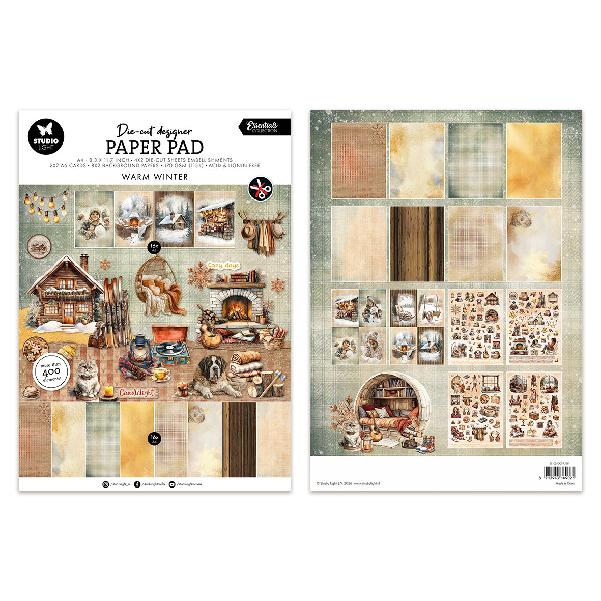 Studio Light Die-Cut Paper Pad Warm Winter Essentials