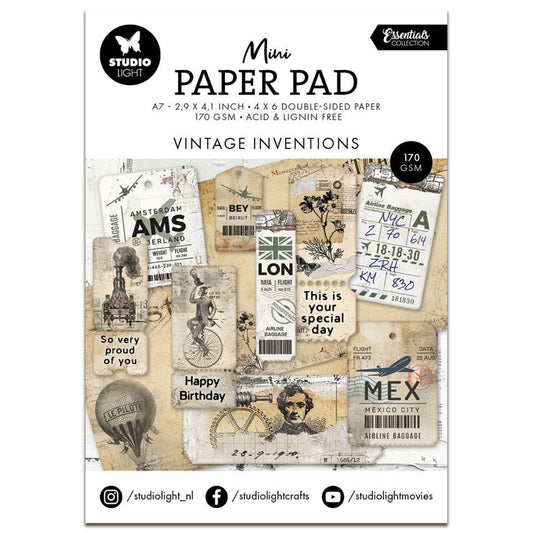 Studio Light Essentials Vintage Inventions A7 Mini Paper Pad