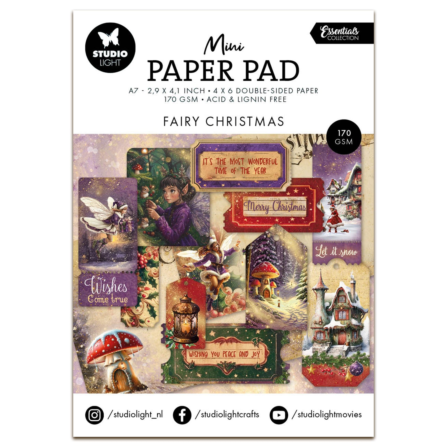 Studio Light Essentials Mini Paper Pad Fairy Christmas