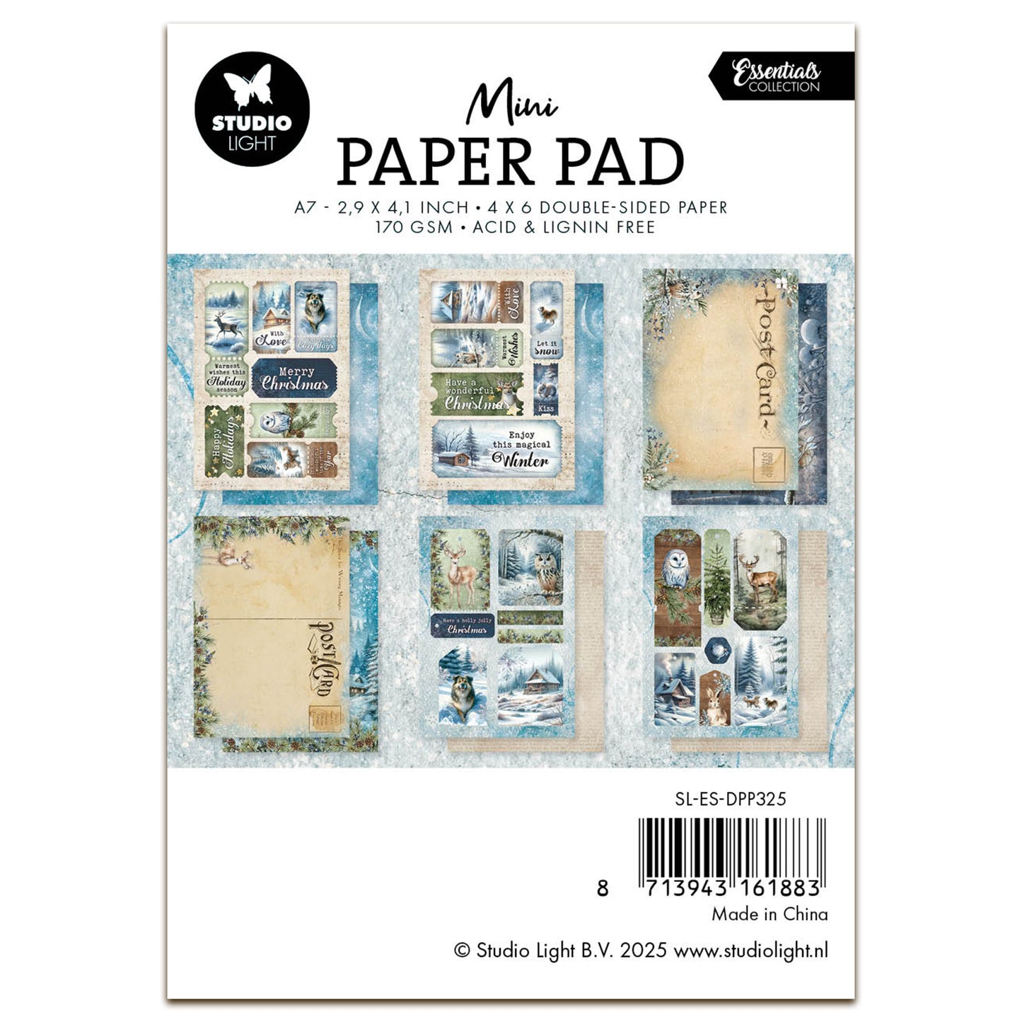 Studio Light Essentials Mini Paper Pad Winter Wonderland