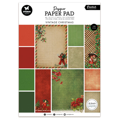 Studio Light Essentials Designer Paper Pad Vintage Christmas