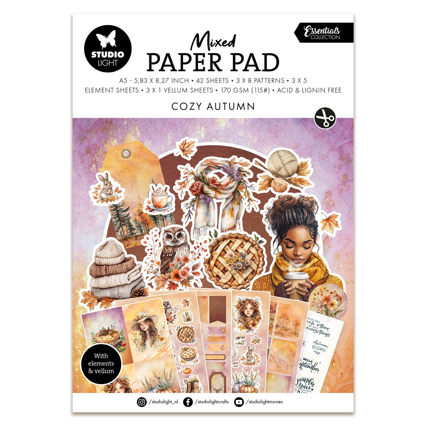Studio Light Essentials Mixed Paper Pad - Cozy Autumn