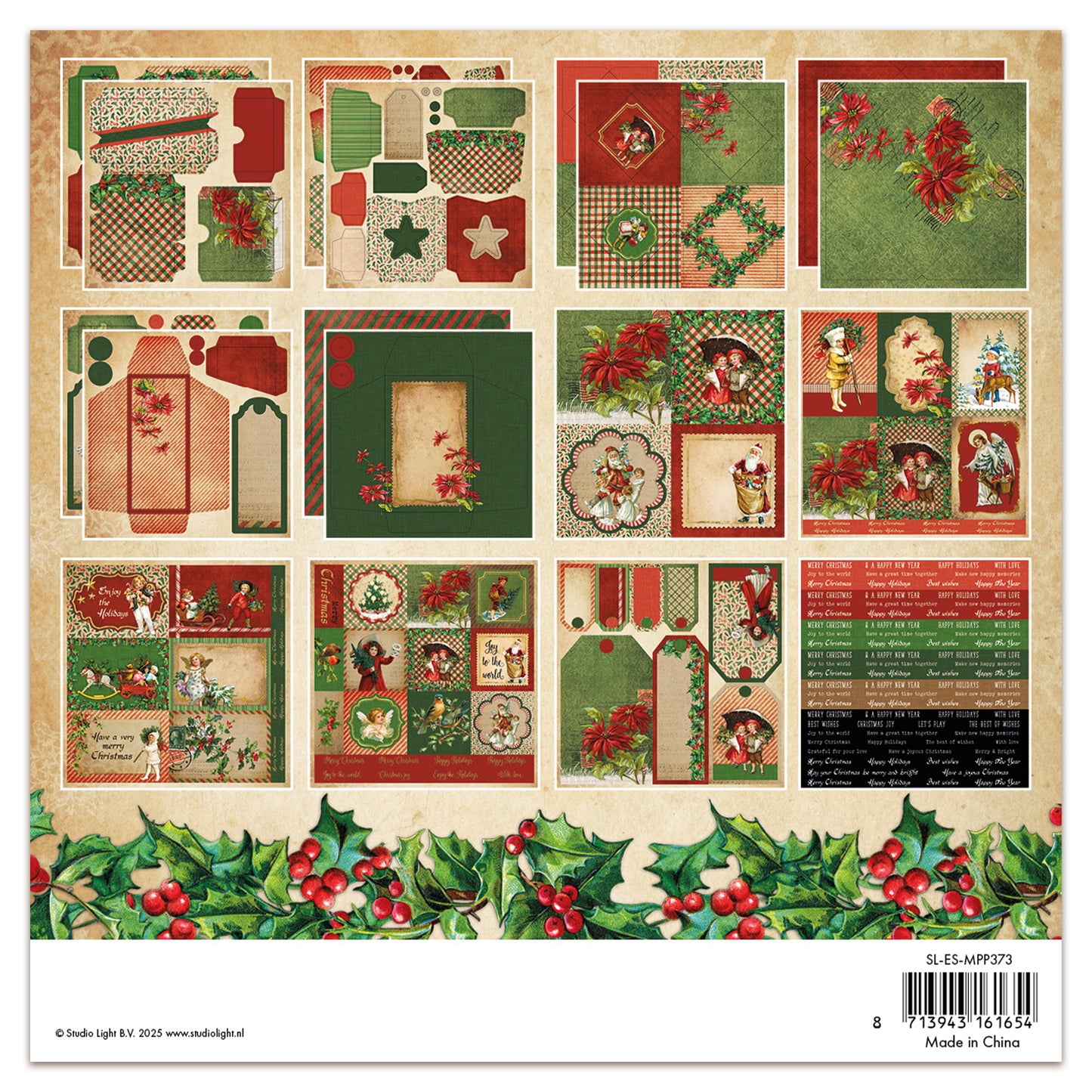 Studio Light Essentials Mixed Paper Pad Vintage Christmas