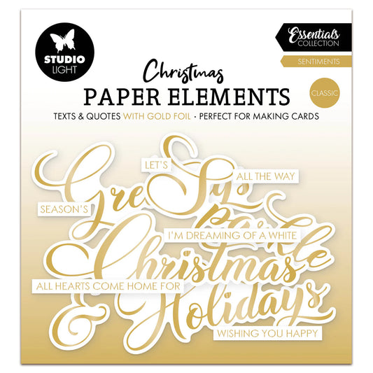 Studio Light Essentials Paper Elements Gold Sentiments Classic