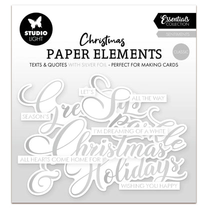 Studio Light Essentials Paper Elements Silver Sentiments Classic