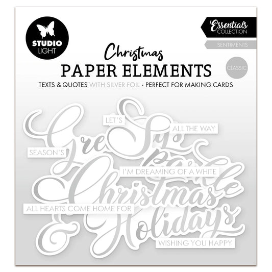 Studio Light Essentials Paper Elements Silver Sentiments Classic