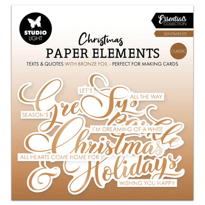 Studio Light Essentials Paper Elements Bronze Sentiments Classic