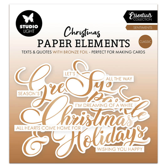 Studio Light Essentials Paper Elements Bronze Sentiments Classic