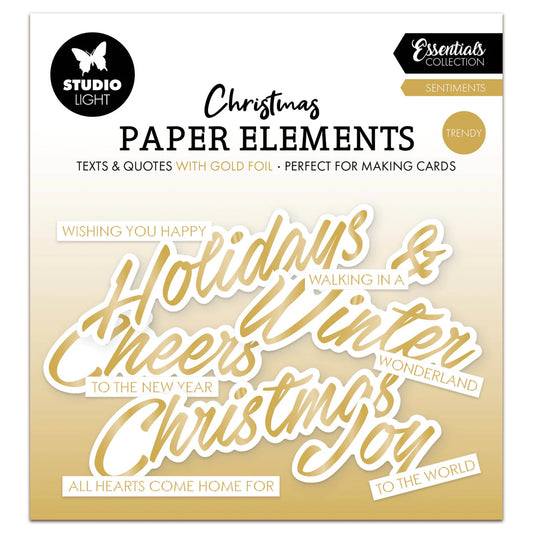 Studio Light Essentials Paper Elements Gold Sentiments Trendy