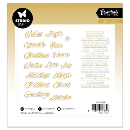 Studio Light Essentials Paper Elements Gold Sentiments Trendy